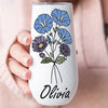 Custom Name With Birth Flower Curved 6oz Tumbler, Personalized Champagne Tumbler, Gift For Mom, Gift For Wife 682095