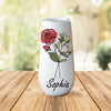Custom Name With Birth Flower Curved 6oz Tumbler, Personalized Champagne Tumbler, Gift For Mom, Gift For Wife 682095
