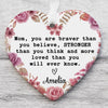Custom Mom Present Heart Shape Ornament, Personalized Custom Name Mothers Day Ceramic Ornament, Family Gift, Gift for Mom, Gift for Wife 682117