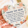 Thank You Mom Present Ornament, Personalized Custom Name Mothers Day Ceramic Ornament, Family Gift, Gift for Mom, Gift for Wife 682120