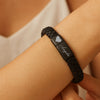 Custom Engraved Leather Bracelet Name With Love | Gift for Family, Special Gift for Family  | Personalized Unisex Bracelet 682202