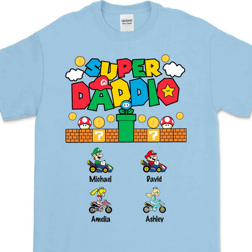 Custom Super Daddio Shirt, Personalized Custom Funny Tee Shirt, Father's Day Bright Shirt, Gift for Dad, Gift for Husband 682248