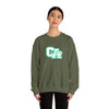 California Embroidered Crewneck Sweatshirt — Green Vintage 'CA' Paw Logo