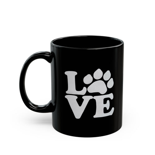 Love Paw Black Mug