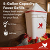RentACoop 5 Gallon Chicken Waterer with 4 Auto-Fill Water Cups, 4 Horizontal nipples, and Adjustable Stand - Corner Placement