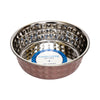 Country Living Set of 2 Hammered Stainless Steel Dog Bowls – Ideal for Extra Large Breeds – Rose Quartz/64oz