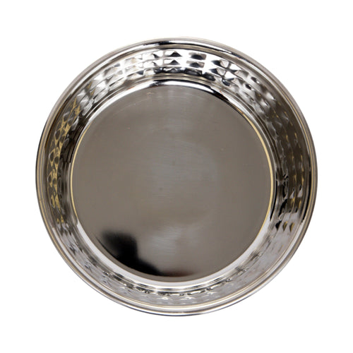 Country Living Set of 2 Hammered Stainless Steel Dog Bowls – Ideal for Extra Large Breeds – Rose Quartz/64oz