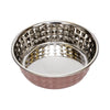 Country Living Set of 2 Hammered Stainless Steel Dog Bowls – Ideal for Extra Large Breeds – Rose Quartz/64oz