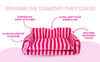 Luxury Light Blue Striped Sofa Dog Bed - Glow Pups