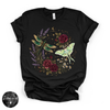 Dragonfly & Moth Rose Tee | Botanical Nature Graphic T-Shirt