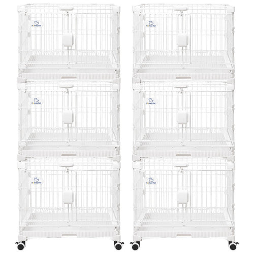 24-30 White Metal Wire Dog Crate DLS2402/DLS3002