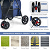 4-in-1 Double Pet Stroller with Detachable Carrier and Travel Carriage