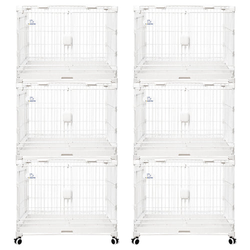 24-30 White Metal Wire Dog Crate DLS2402/DLS3002