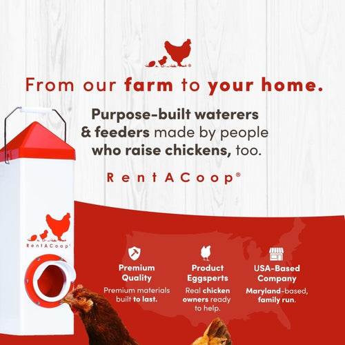 RentACoop 10lb High Rise BPA-Free Single-Port Chicken Feeder
