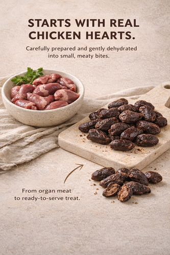 Chicken Hearts for Dogs & Cats | Nutrient-Rich Treat | Whisker & Tail Co.