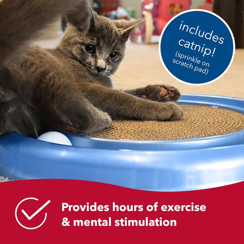 Bergan Turbo Scratcher Cat Toy 16 Interactive Track Ball Scratcher with Catnip