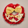 Red Yellow Satin Lace Pet Bib Collar