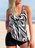 Plus Size Split Bikini Printed Two Pieces