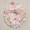 Pink Bow Satin Lace Pet Bib Collar