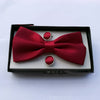 Pocket Square Cufflinks Set Men's Bow Gift Box