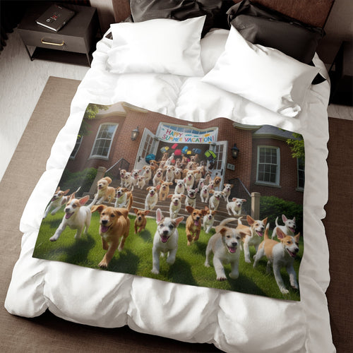 Puppies Start of Summer Vacation Blanket