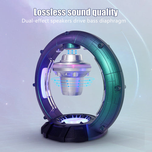 Magnetic Levitation Bluetooth Speaker Spaceship Globe Ornaments Hanging In Air Sound Automatic Balance Subwoofer Wireless Audio