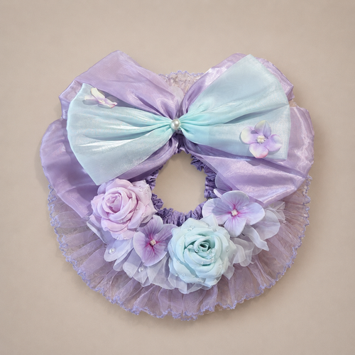 Lavender Blue Satin Lace Pet Bib Collar