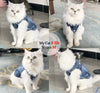 Pet Dog Cat Blue Denim Jeans Jacket Coat Vest