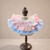 Pink Blue Floral Satin Lace Pet Bib Collar