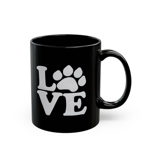Love Paw Black Mug