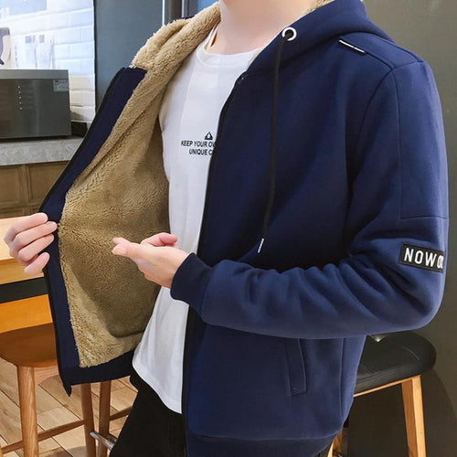 Hooded cardigan top plus size warm jacket