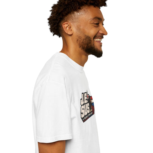 Jesus Retro Graphic T-Shirt — “J.E.SUS The  Real Eternal Hero” Christian Vintage Tee