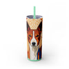 Skinny Tumbler with Straw – 20 oz Stainless Steel Cup