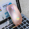 BLACK Silent ULTRA THIN rechargeable wireless mouse 7 GLOWING LIGHTS