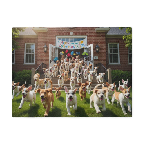 Puppies Start of Summer Vacation Blanket