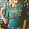 Life Is Better by the Campfire Bigfoot Tee | Funny Camping Sasquatch Graphic T-Shirt