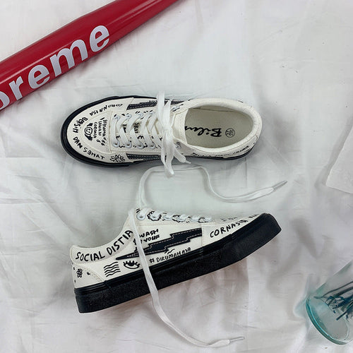 Japanese Little White Shoes Womens Spring Canvas Shoes