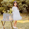 Girls puff sleeve super fairy white gauze skirt