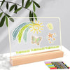 Acrylic Dry Wipe Board With LED Light Transparent Desktop Calendar White Holder