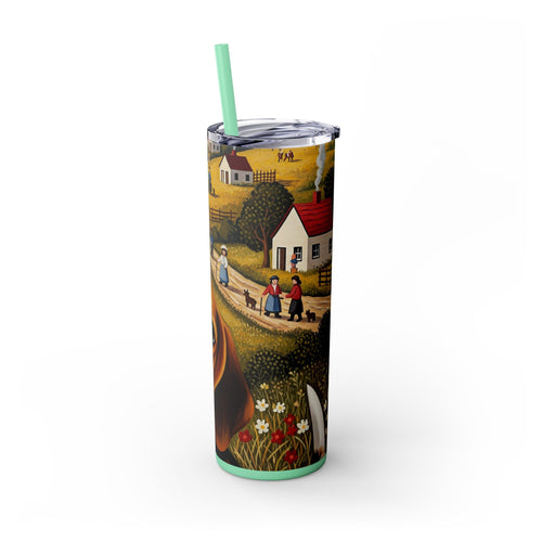 Skinny Tumbler with Straw – 20 oz Stainless Steel Cup