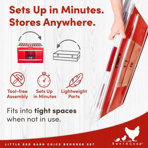 RentACoop Little Red Barn Chick Brooder Set