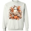 Fall Floral Ghost Halloween Shirt, Autumn Pumpkins Trendy Halloween Shirt 776V3