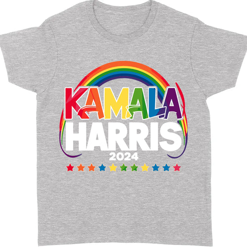 Rainbow Kamala Harris Shirt | Kamala Harris 2024 Shirt | Democrat Shirt Dark T1450 - KH2