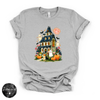 Fun Halloween Haunted House Tee | Vintage Spooky House Graphic T-Shirt