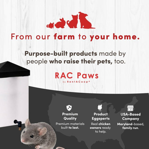 RAC Paws by RentACoop 64oz(2L) Small Animal Drinker with No-Drip Brass Nipple