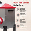 RentACoop Flock Feeder 65 lb - Large Capacity, Weatherproof Metal 6-Port Feeder for Adult Chickens, Turkeys, Ducks, and More