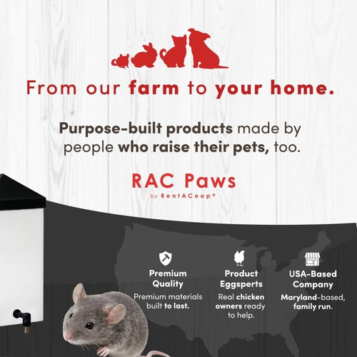 RAC Paws by RentACoop 32oz(1L) Small Animal Drinker with No-Drip Brass Nipple