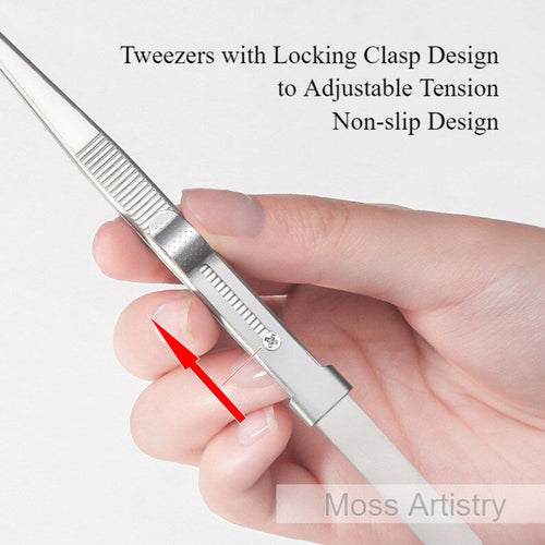 2 Pcs Set 6 Durable Stainless Steel Tweezer Set: Rust-resistant, Highly Elastic, Anti-static