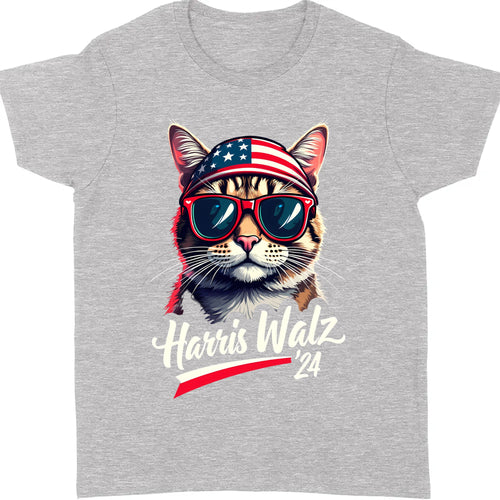 Cat Harris Walz 2024 Shirt | Kamala Harris 2024 Shirt | Democrat Shirt Dark T1400 - KH2