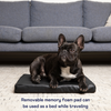 PupProtector™ Faux Cool-to-Touch Vegan Leather Memory Foam Dog Car Bed -  Black
